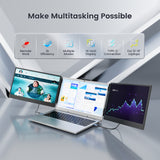 Teamgee Portable Monitor for Laptop, 14” FHD 1080P IPS Laptop Screen Extender with Build-in Stand/Dual Speakers, HDMI/USB-A/Type-C Plug and Play Display for 13”-17” Laptops (Mac, Wins, Android, Dex)